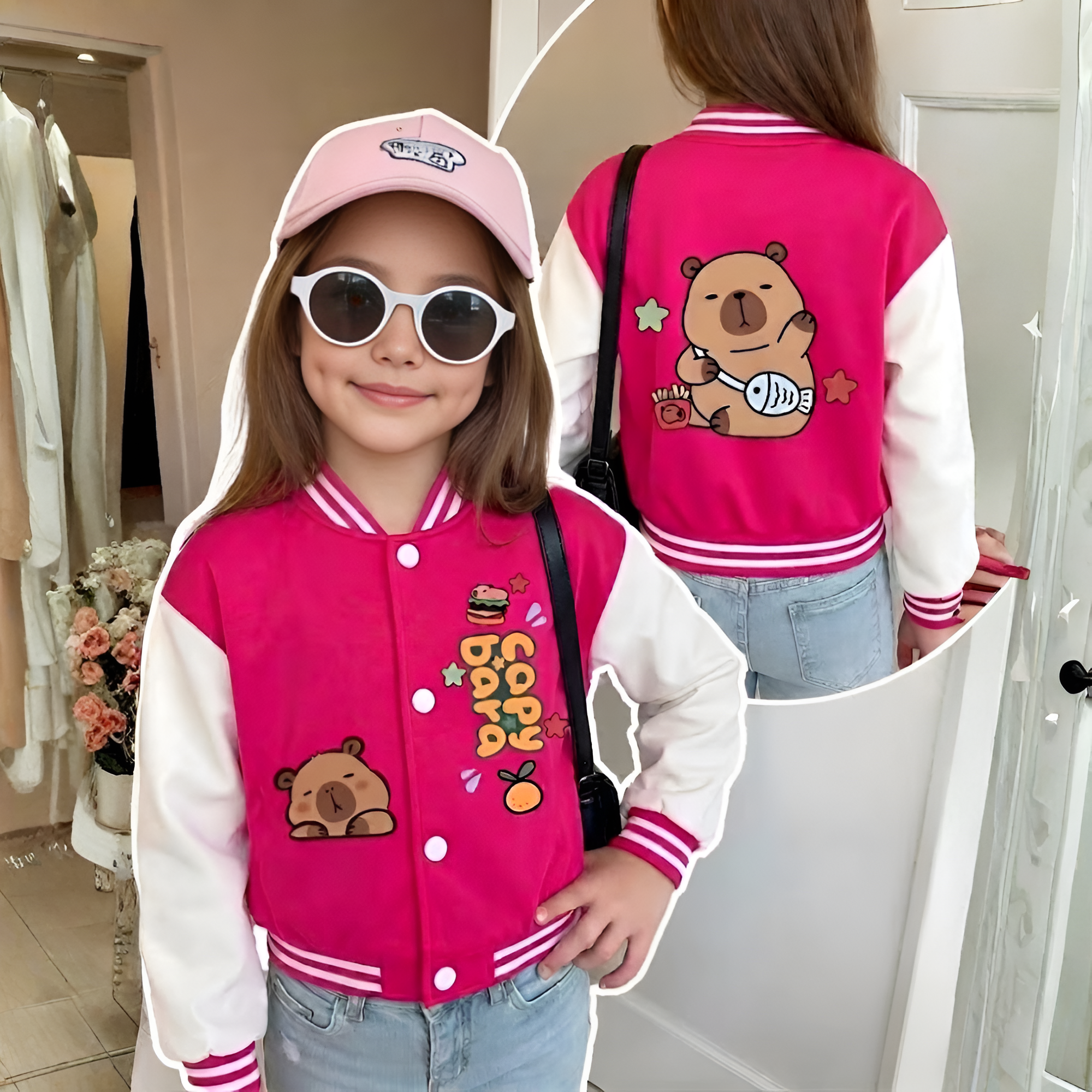 Girl Baseball Jacket - Casual and Stylish Jacket, Autumn/Winter Style,