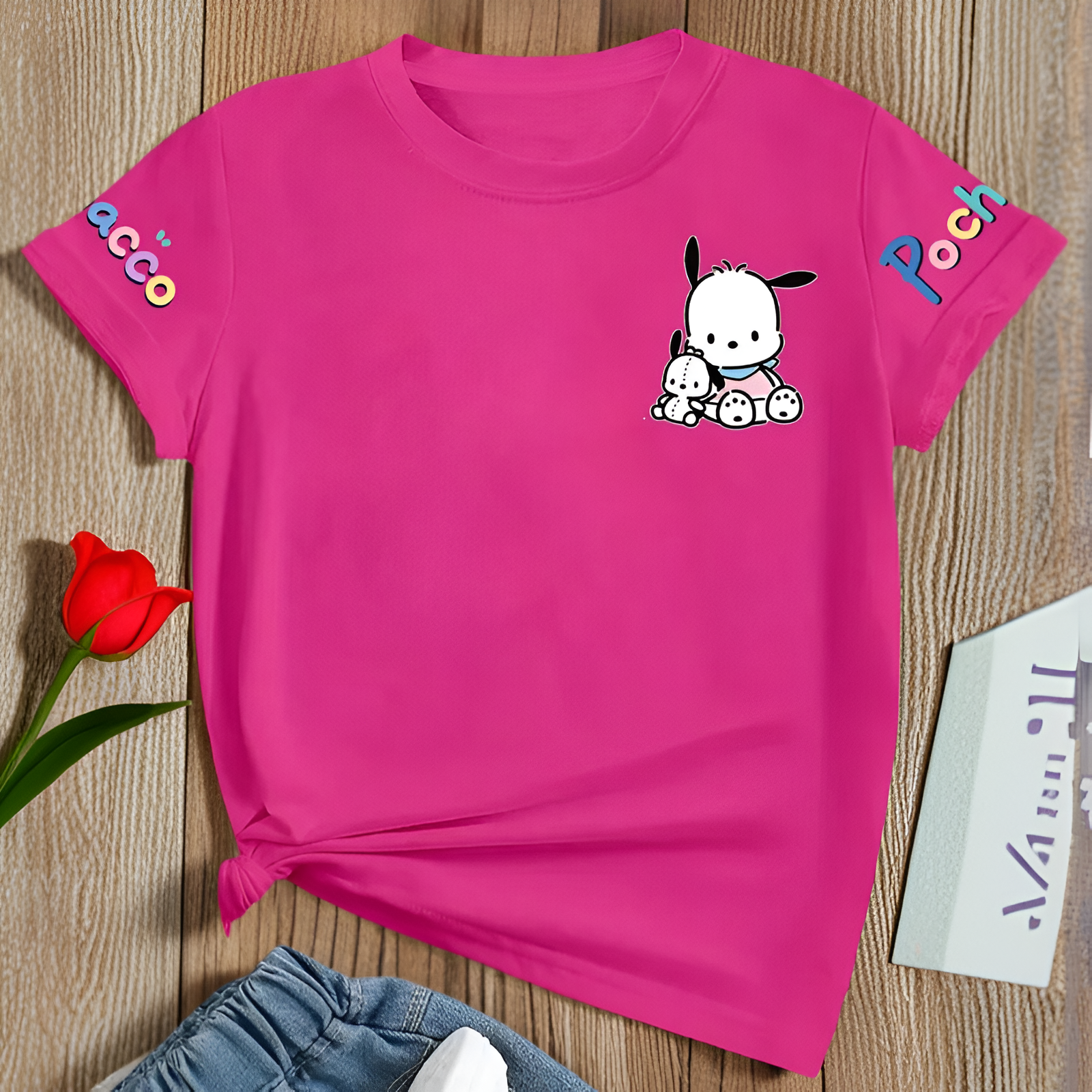 Pochacco Printed Short Sleeved T Shirt