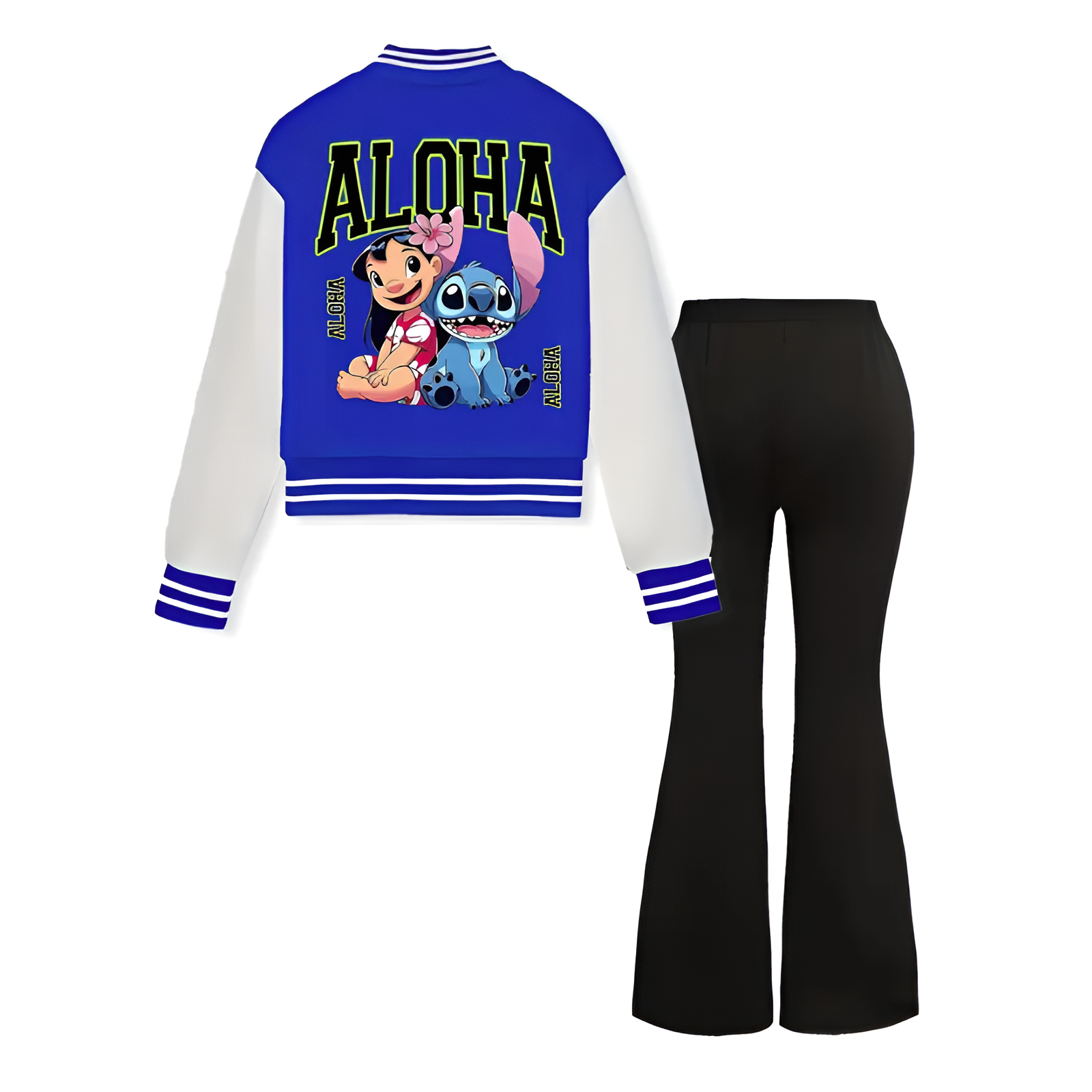 Baseball Jacket Bell bottom Pants Set