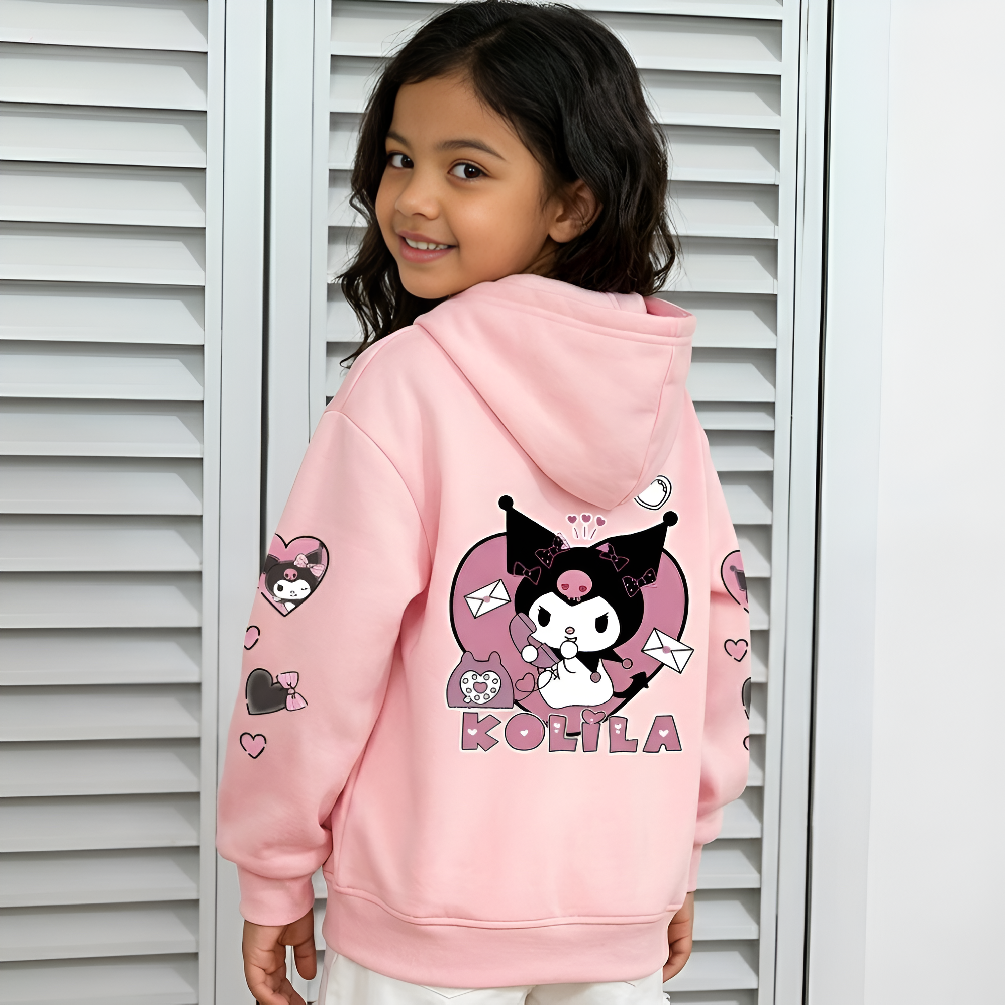 Modern Pony Character Zip Up Kids Hoodie