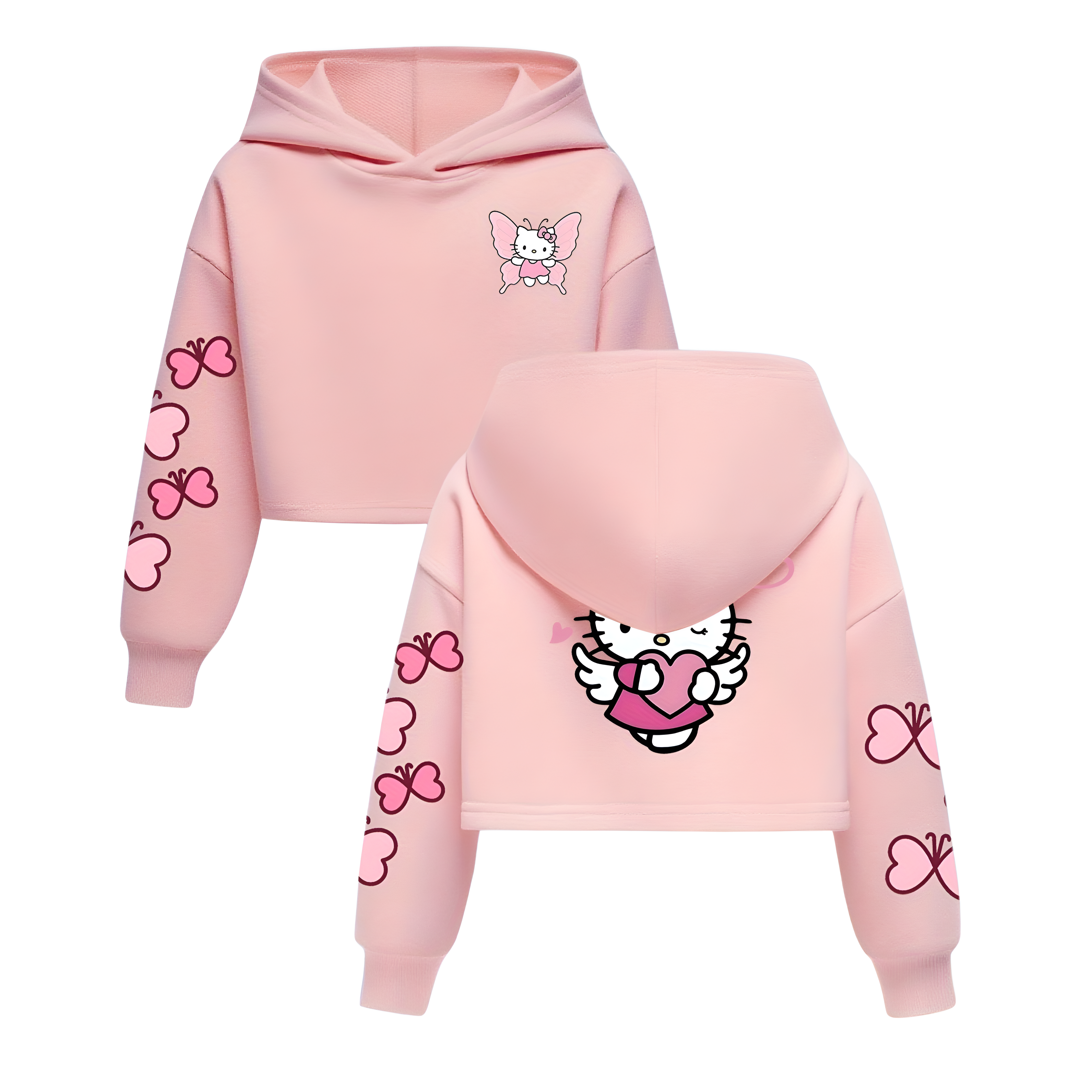 Modern Character Butterfly Urban Aesthetic Kids Hoodie