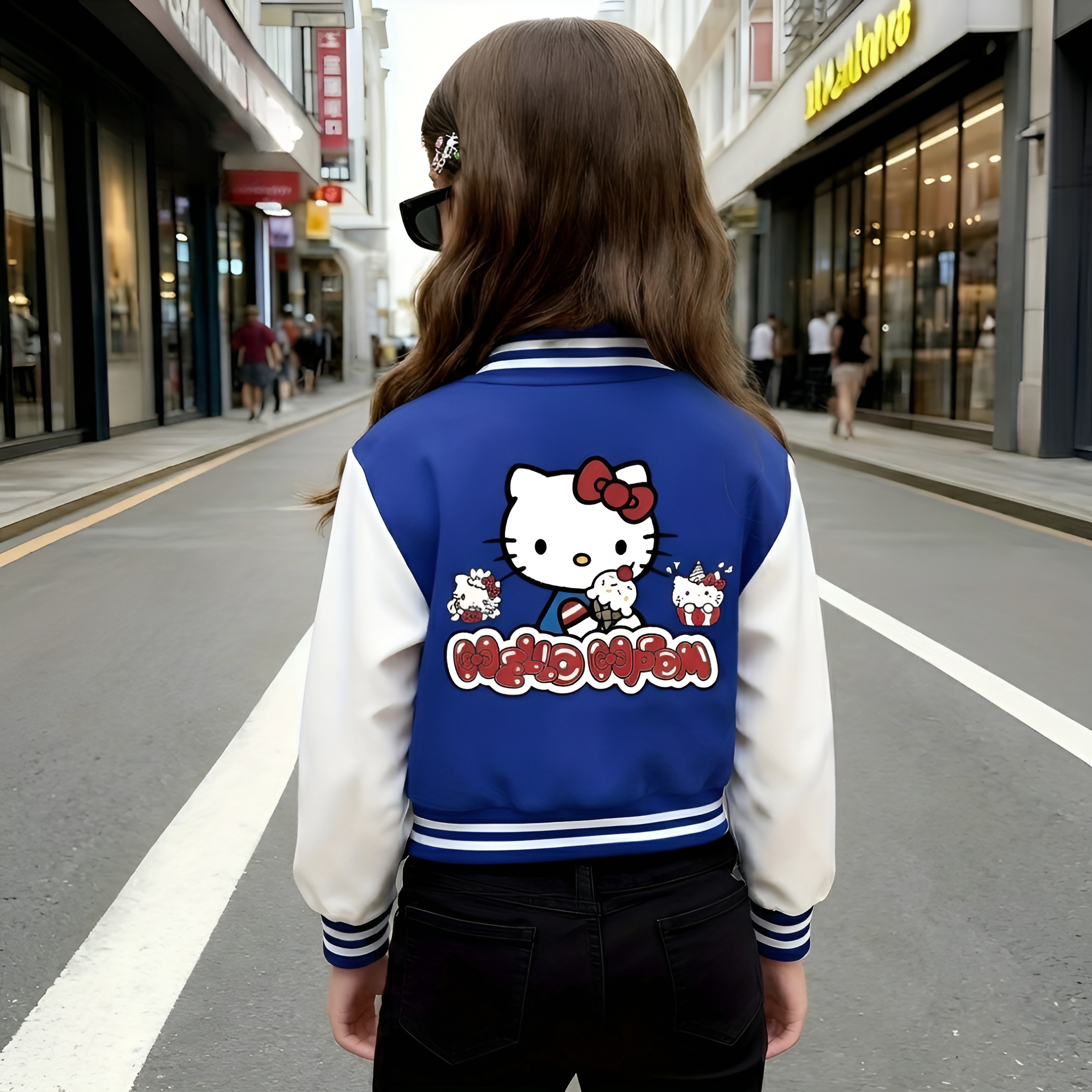 Girls Stylish Hello Kitty Themed Jacket For Daily Wear