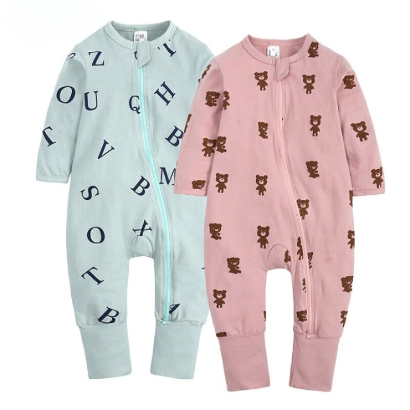 2Pcs Baby Girl Zipper Jumpsuit Cotton Rompers-Children Cloth Shop