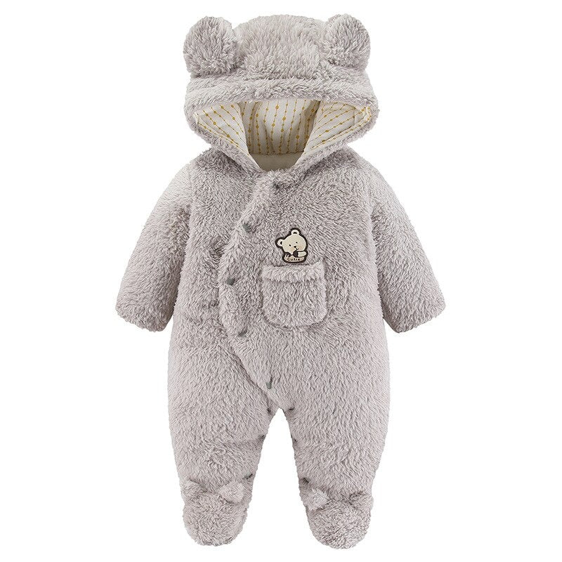 Thick Hooded Romper For Baby