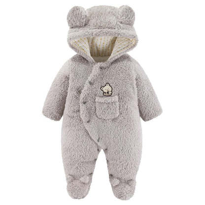 Thick Hooded Romper For Baby