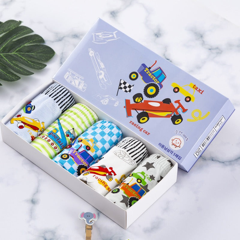 5Pcs Cartoon Print Soft Underpants For Kids-Children Cloth Shop