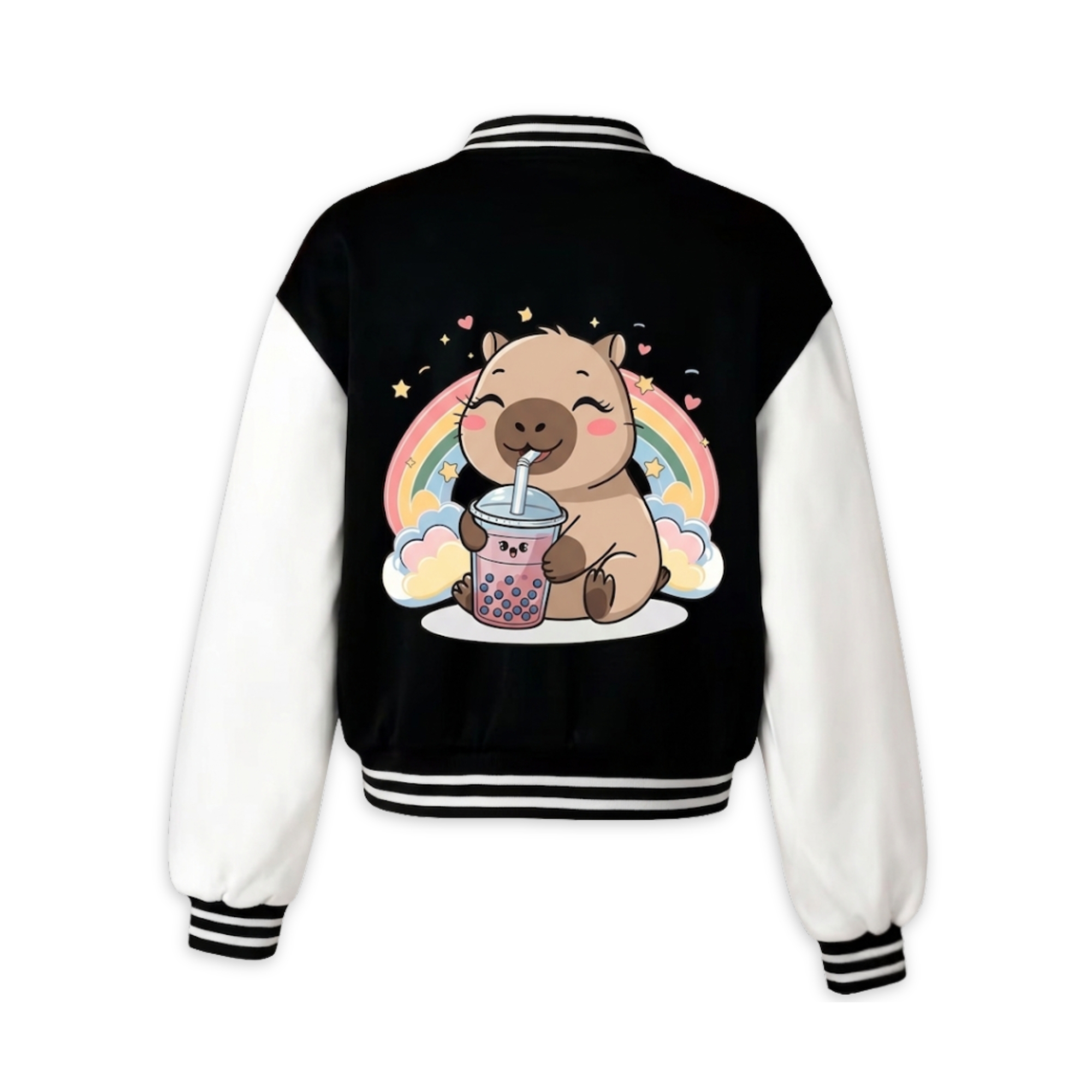 Capybara Design Printed Baseball Jacket For Girls