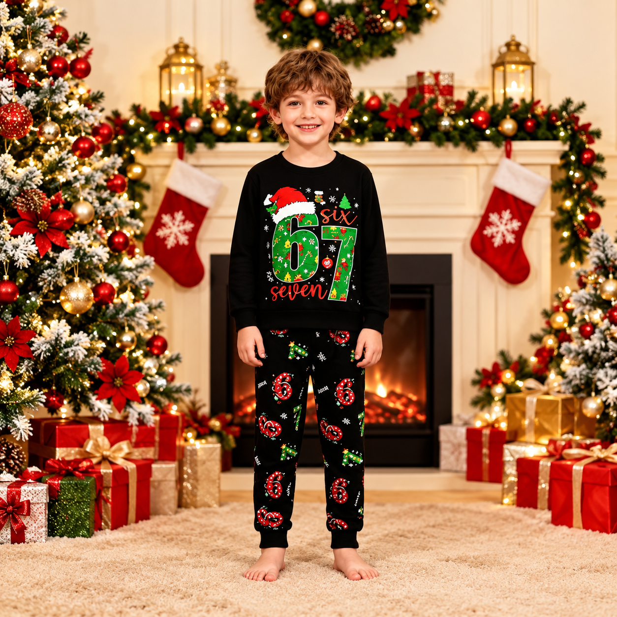 Christmas Viral 67 Pajama Set For Kids