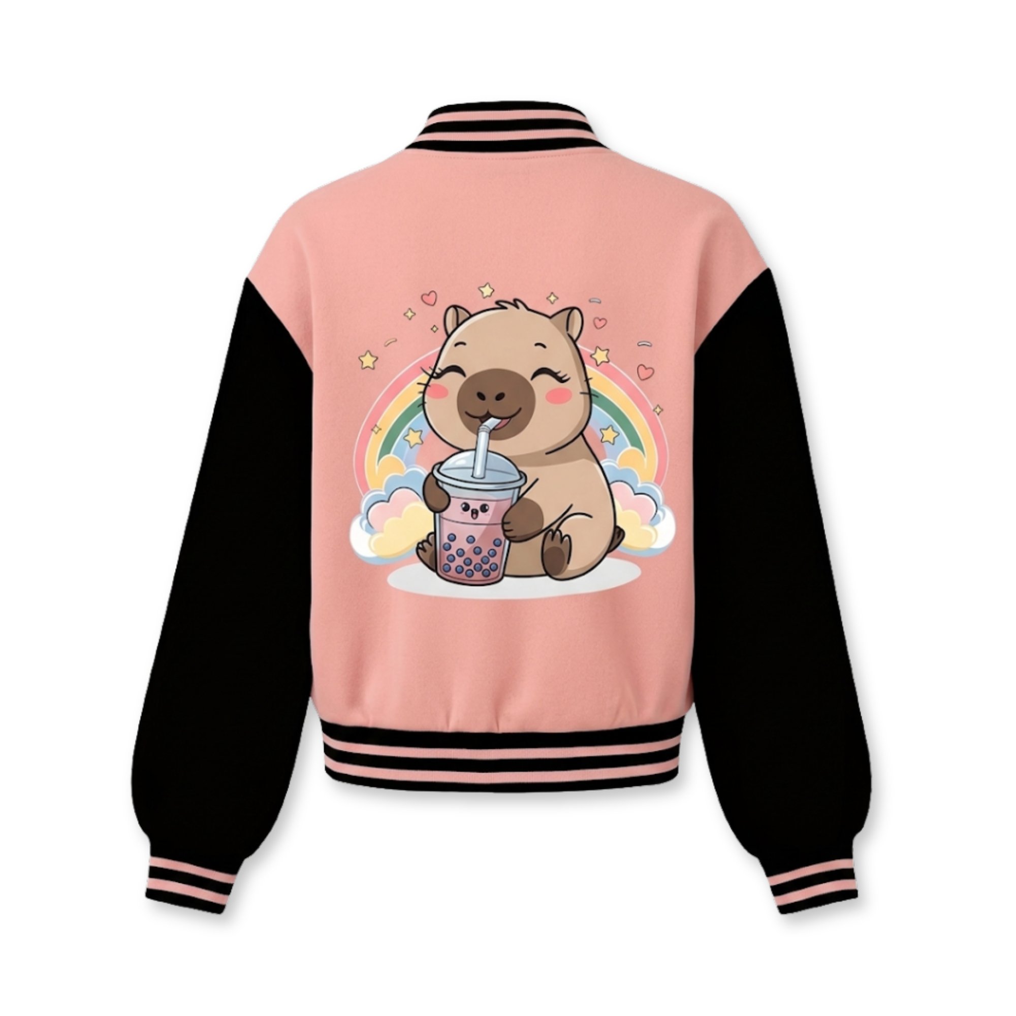 Capybara Design Printed Baseball Jacket For Girls
