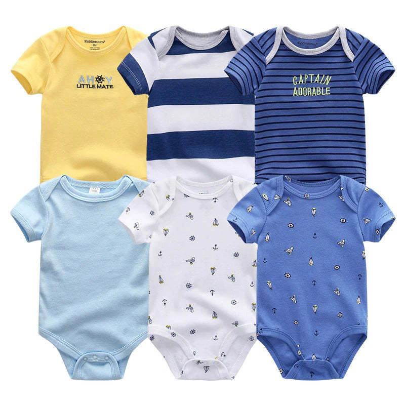 Multicolor Short Sleeve Unisex Baby Rompers-Children Cloth Shop