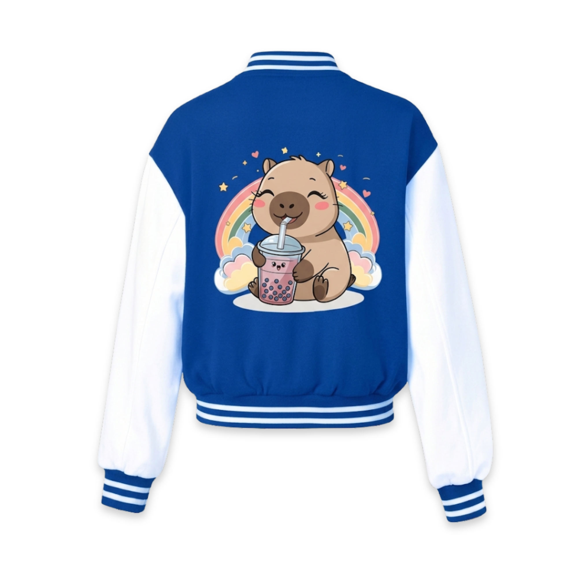 Capybara Design Printed Baseball Jacket For Girls