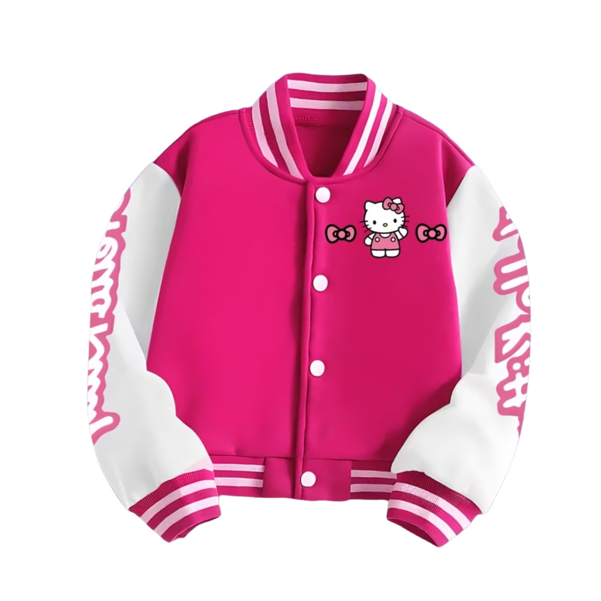 Personalized Hello Kitty Themed Baseball Jacket For Girls 