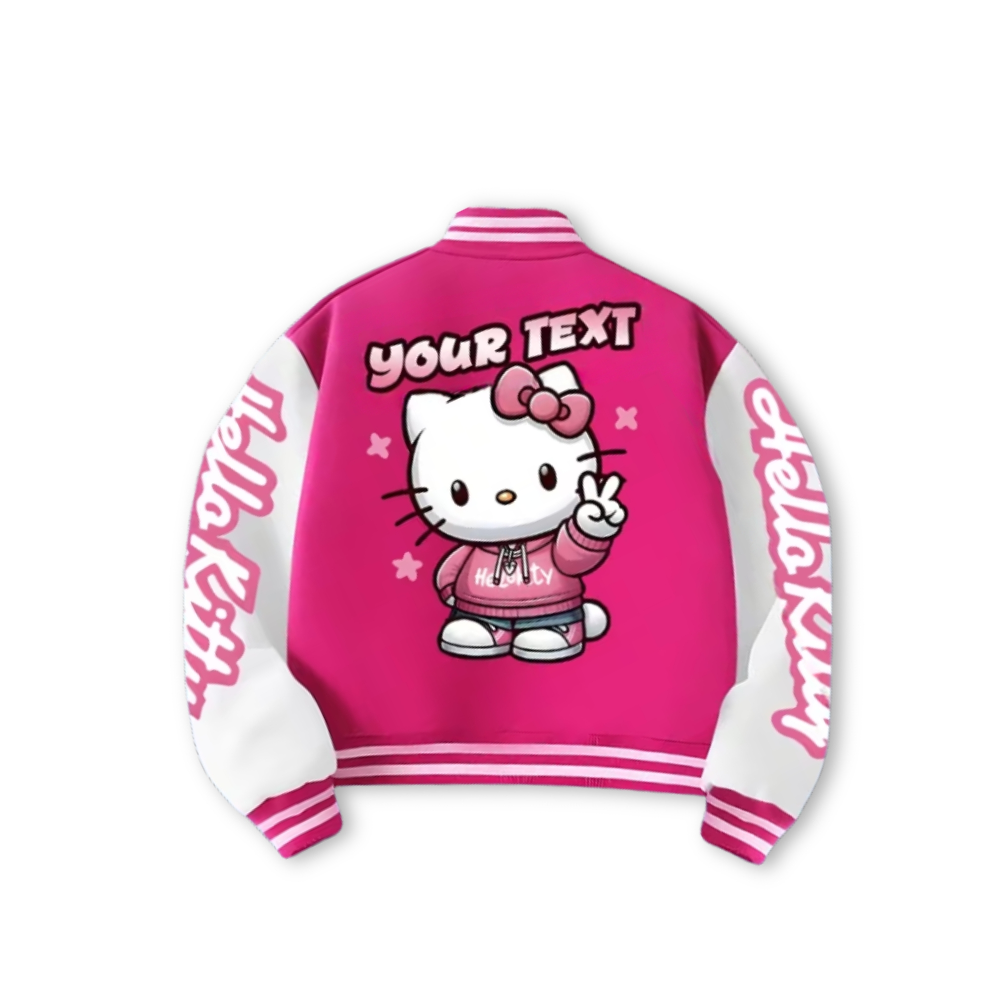 Personalized Hello Kitty Themed Baseball Jacket For Girls 