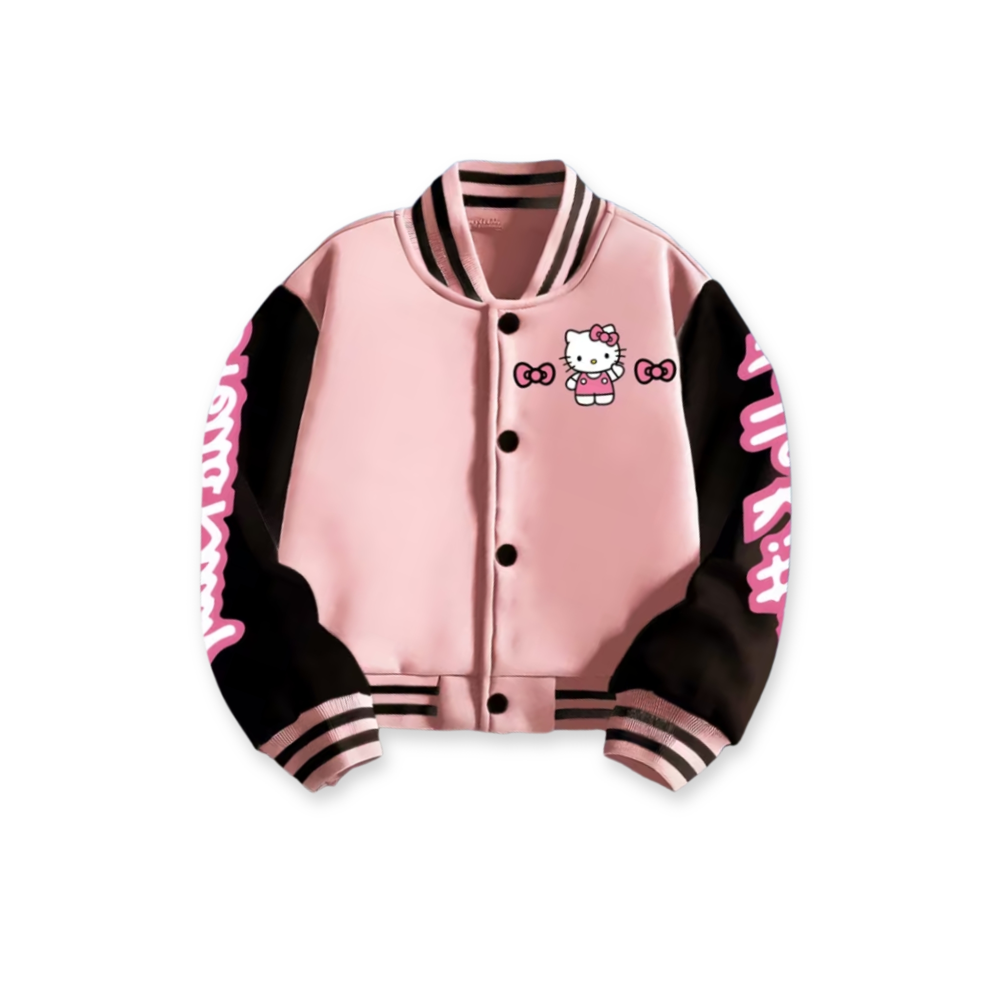 Personalized Hello Kitty Themed Baseball Jacket For Girls 