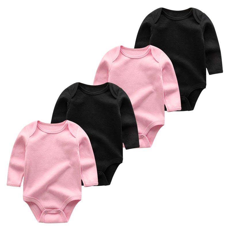 4Pcs Solid Color Long Sleeve Jumpsuit-Children Cloth Shop