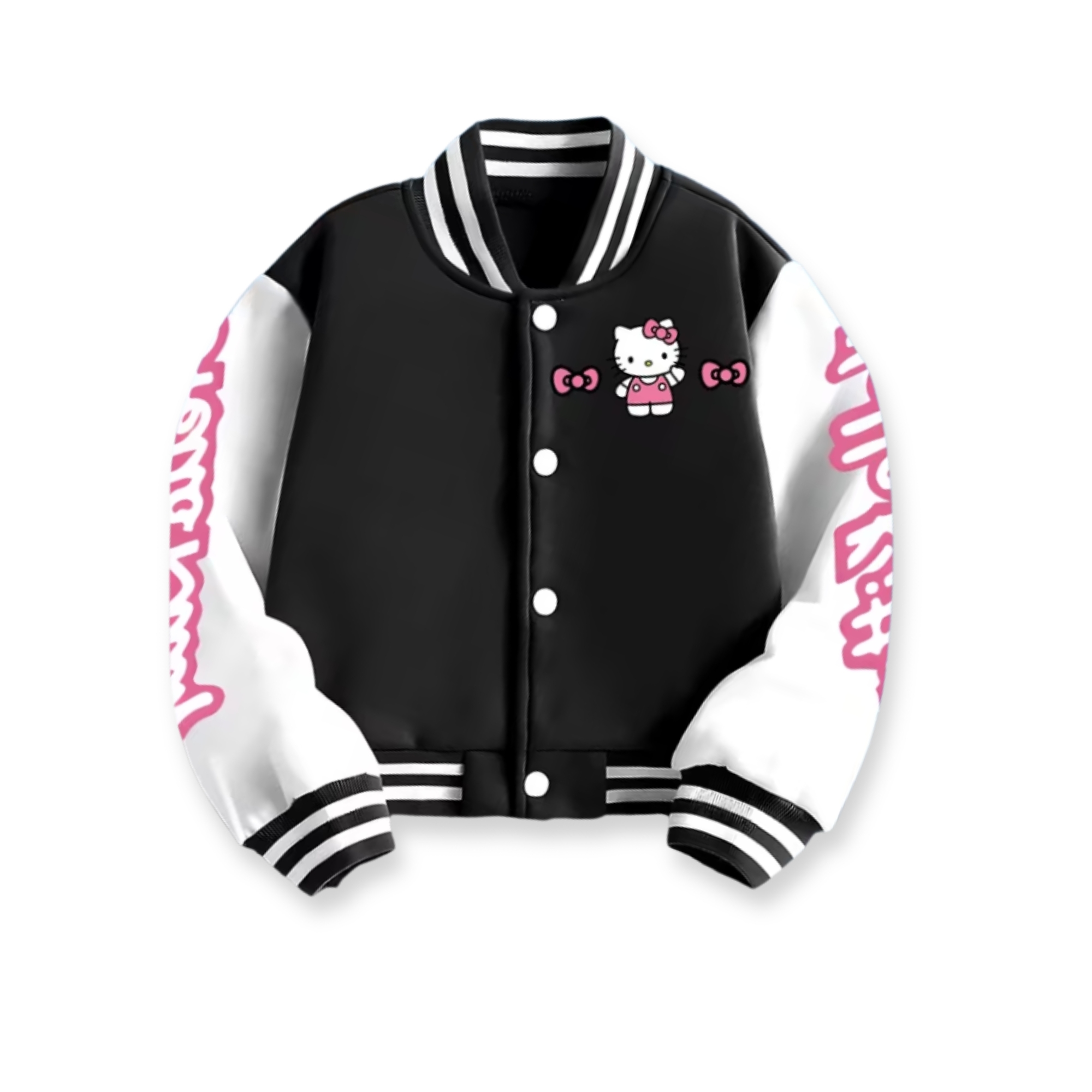 Personalized Hello Kitty Themed Baseball Jacket For Girls 