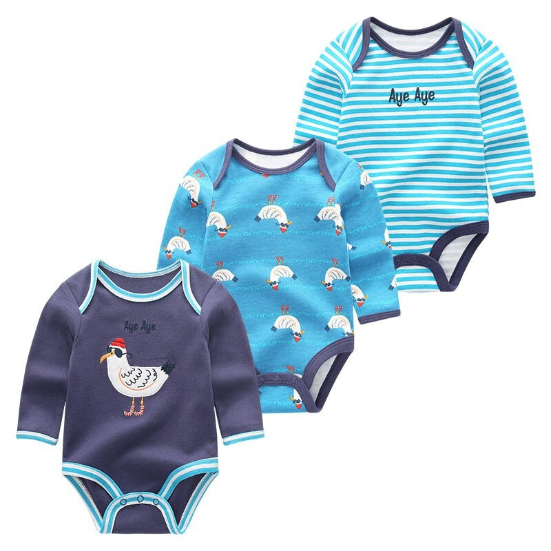 3Pcs Cartoon Printing Baby Rompers Set-Children Cloth Shop