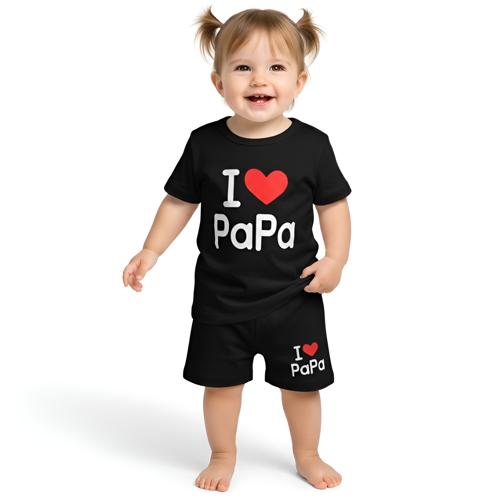 Boys and Girls Letter Print Short Sleeve Top and Shorts Two Piece Set