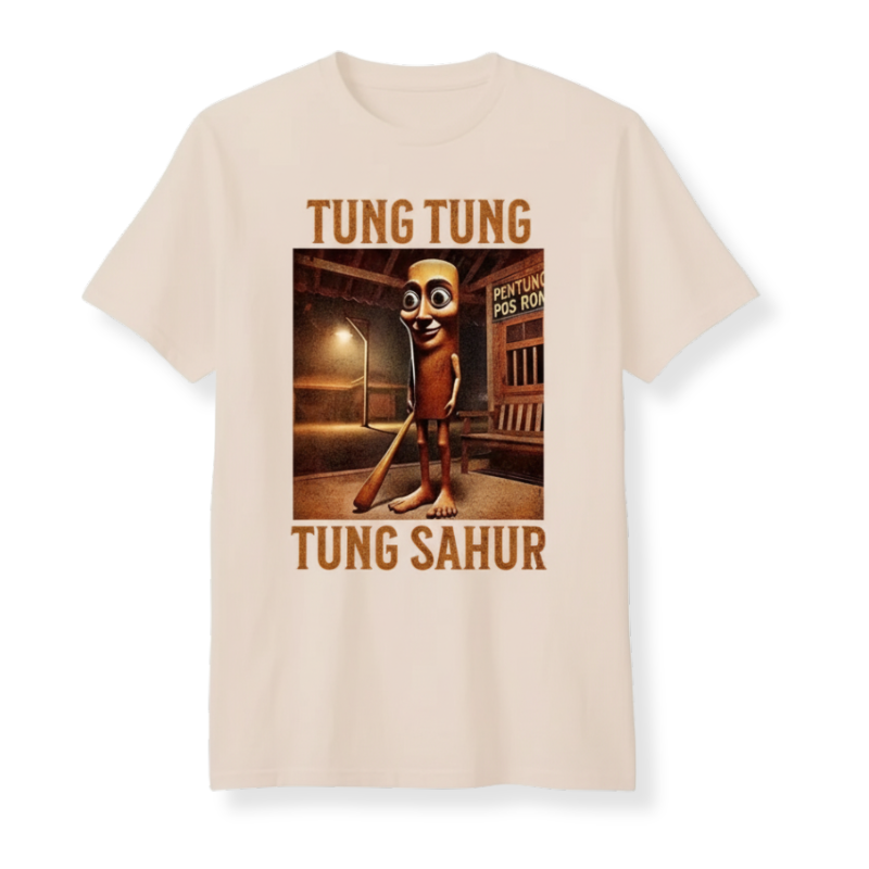Tung Tung Sahur Cartoon Graphic T Shirt For Boys