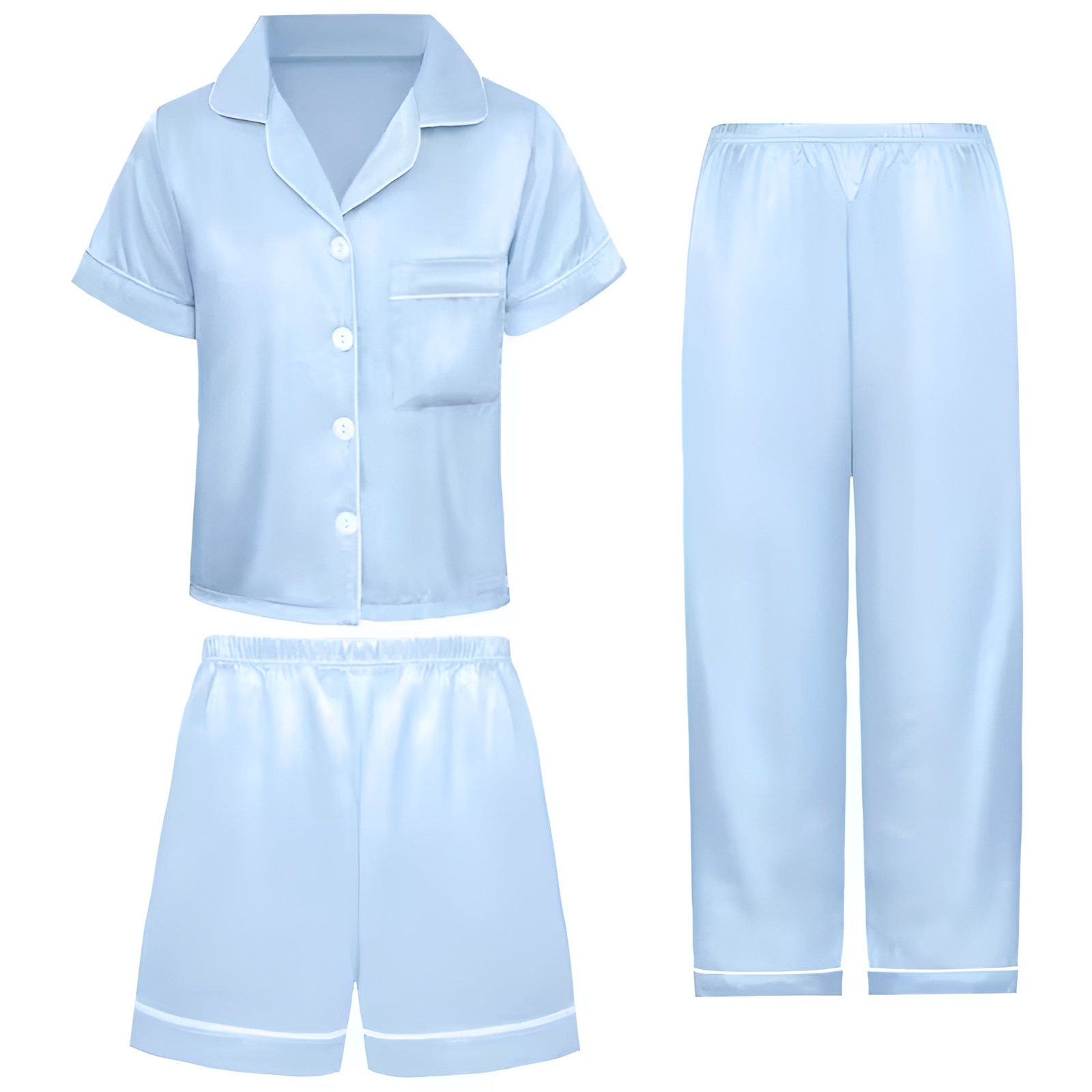 Autumn Satin Short Sleeve Pajama Set