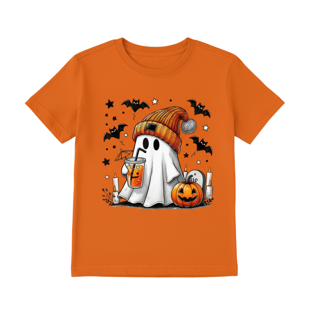 Pumpkin Design Halloween T Shirt For Girls