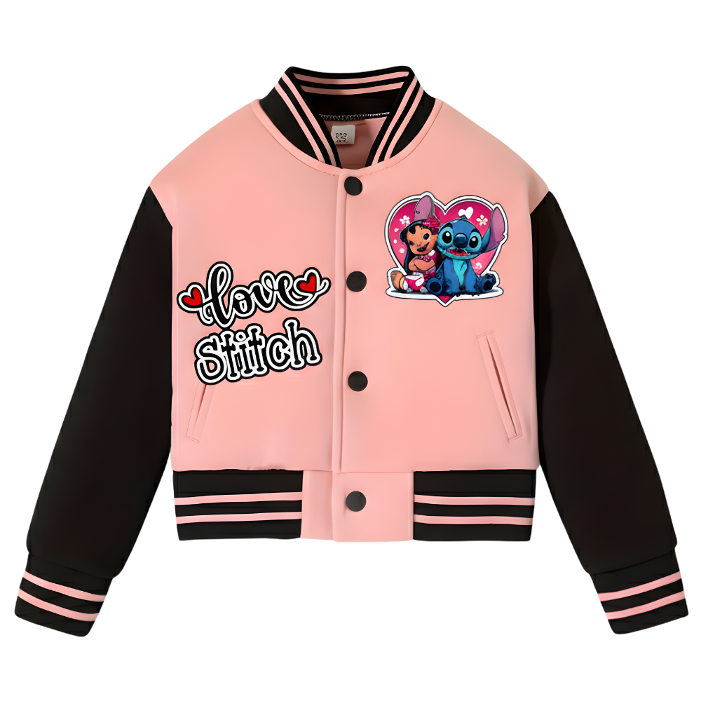 Casual Design Baseball Jacket For Girls