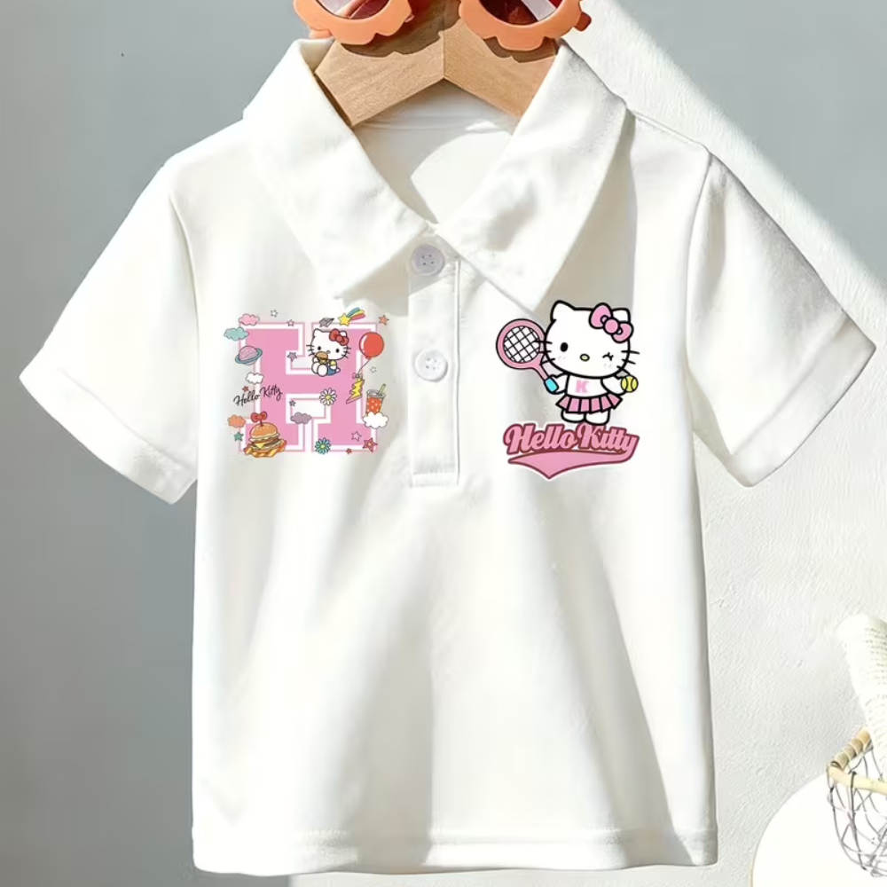 Authorized Sanrio Hello Kitty Girls' Casual Sports Polo Shirt