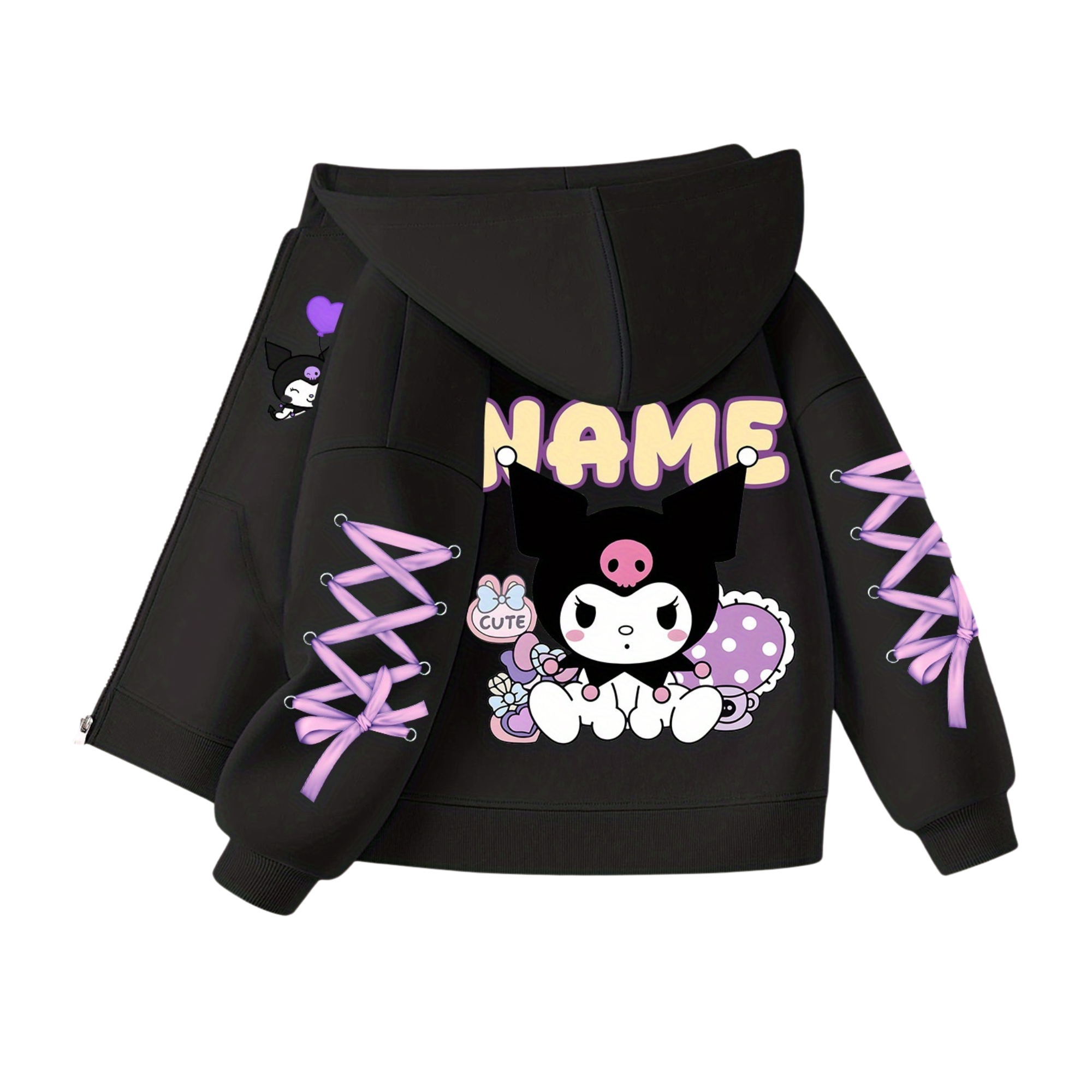 Comfortable Kuromi Themed Hoodie For Girls 