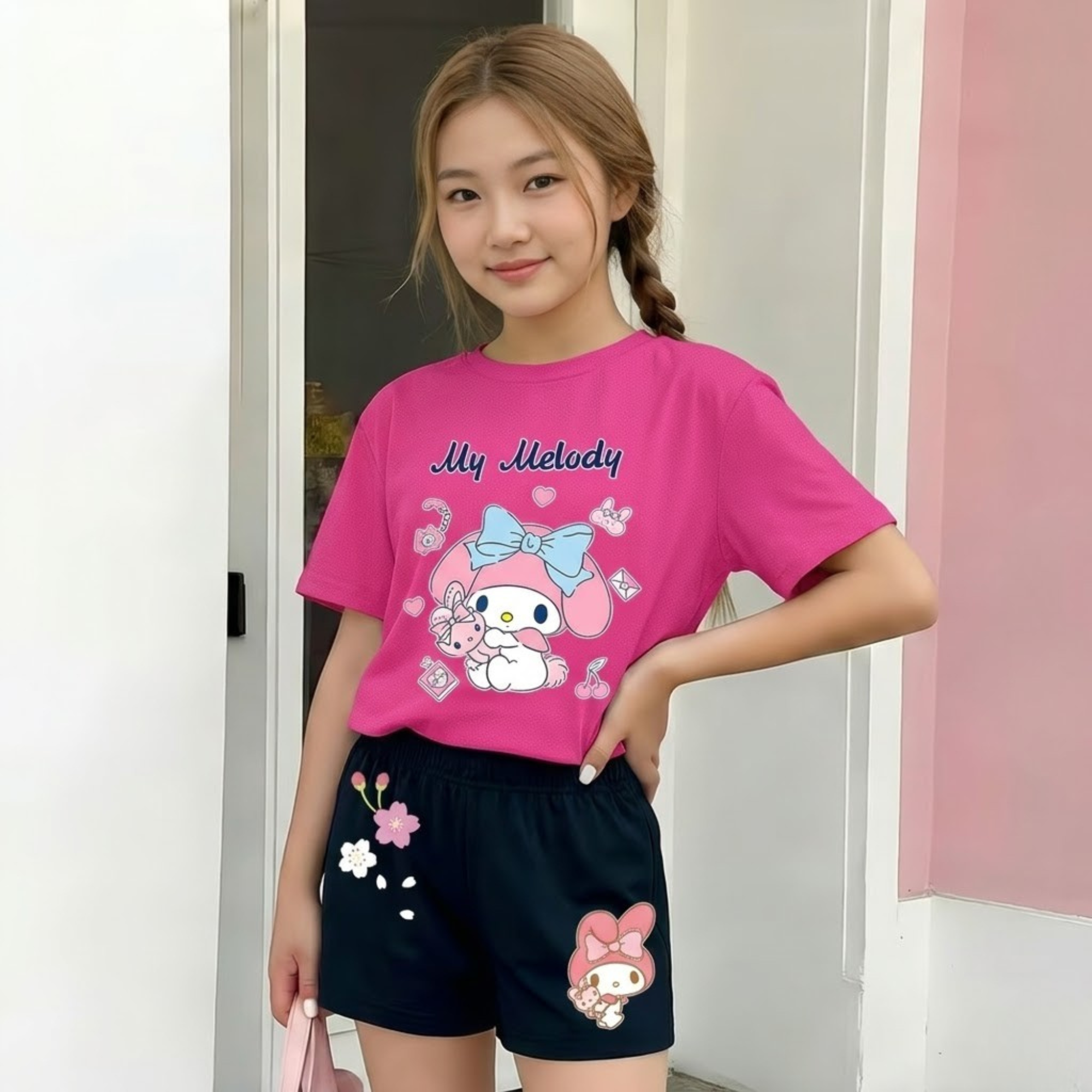 My Melody Printed Soft 2 Piece Summer Set For Girls