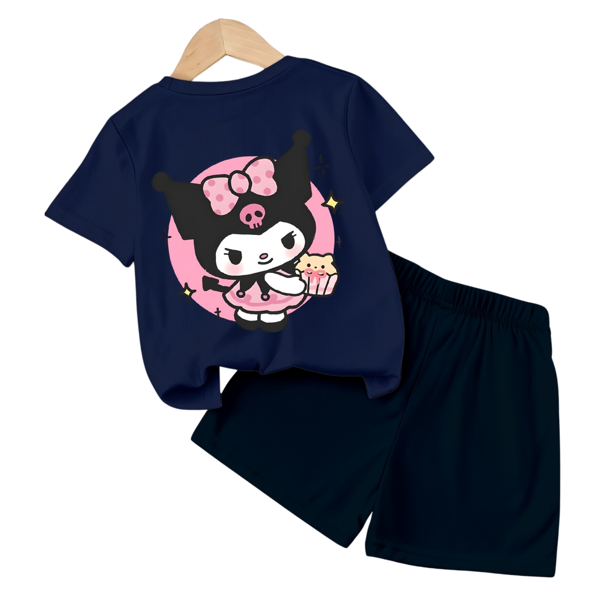 Kuromi Design Printed Soft And Comfortable 2 Piece Set For Girls
