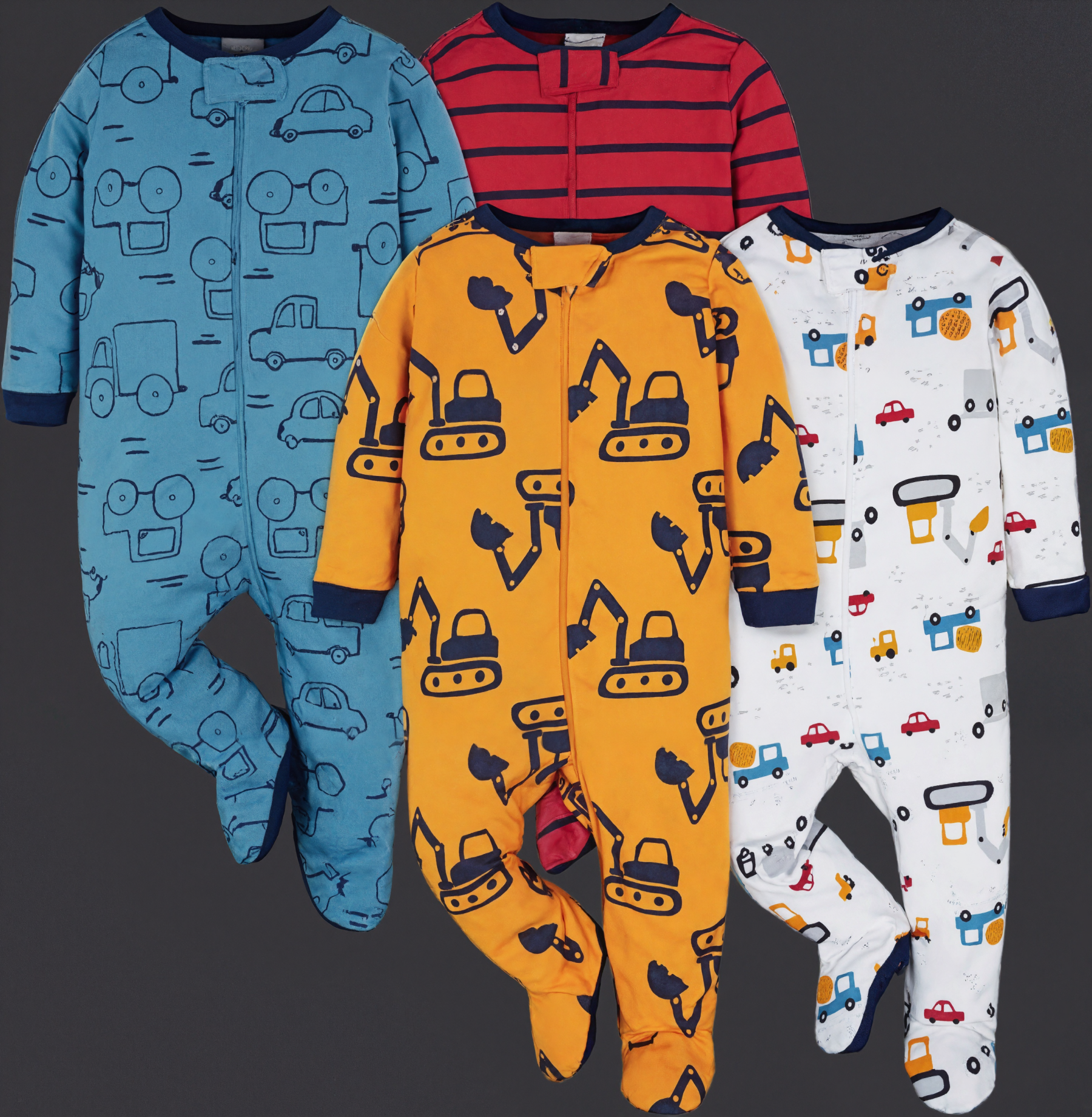 Baby Boys 4 Pack Sleep N Play Footies