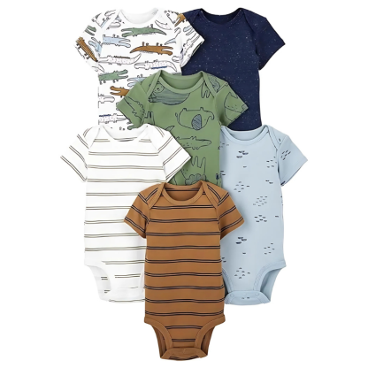 Boys And Toddler 6 Pack Sleeveless Bodysuit Set