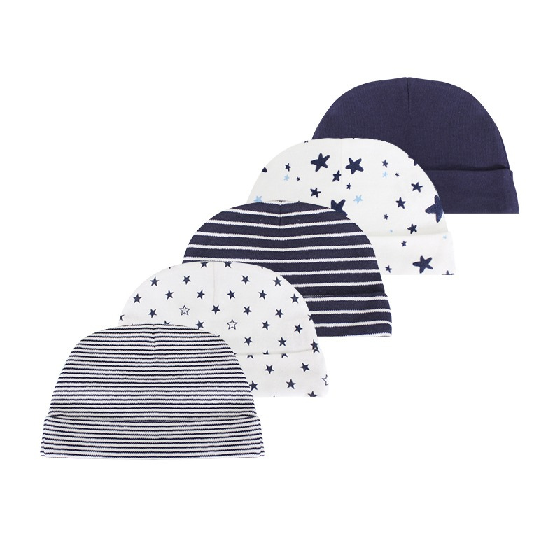 5Pcs Of Newborn Baby Pure Cotton Hats-Children Cloth Shop