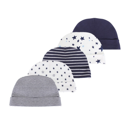5Pcs Of Newborn Baby Pure Cotton Hats-Children Cloth Shop