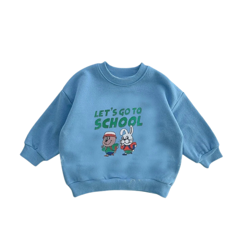 Lets Go To School Printed Design Casual Sweatshirt-Children Cloth Shop