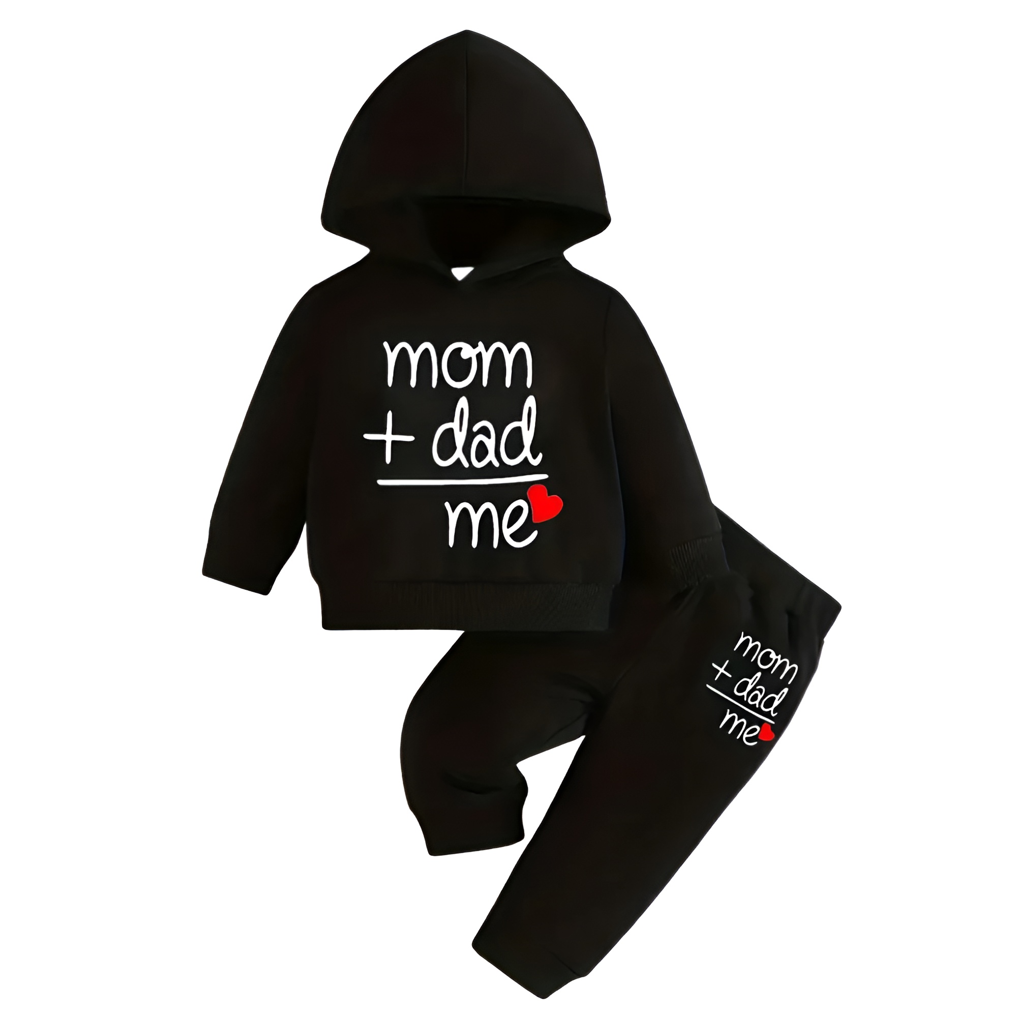 Infant and Toddler Boys and Girls Letter Print Hooded Long Sleeve Sweatshirt and Sweatpants