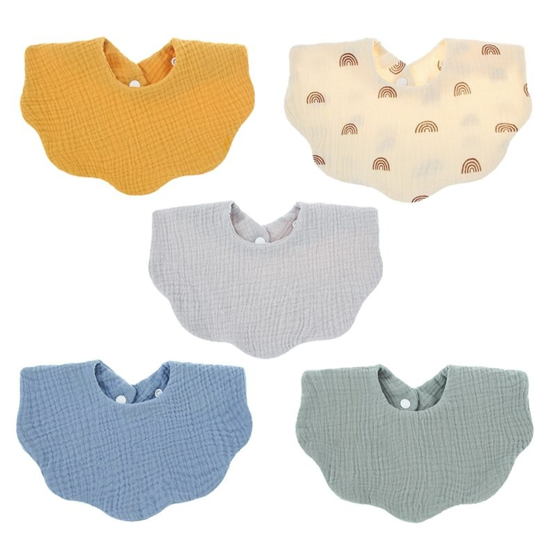 5Pcs Pure Cotton Baby Feeding Bibs-Children Cloth Shop