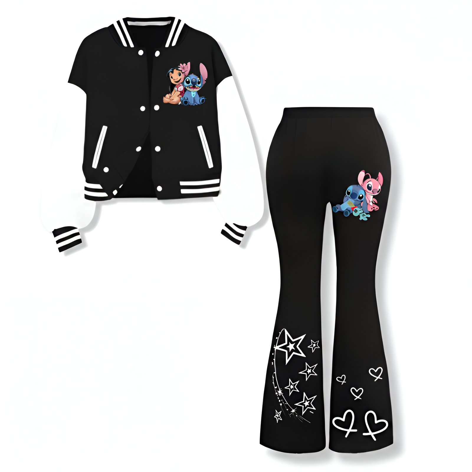Baseball Jacket Bell bottom Pants Set