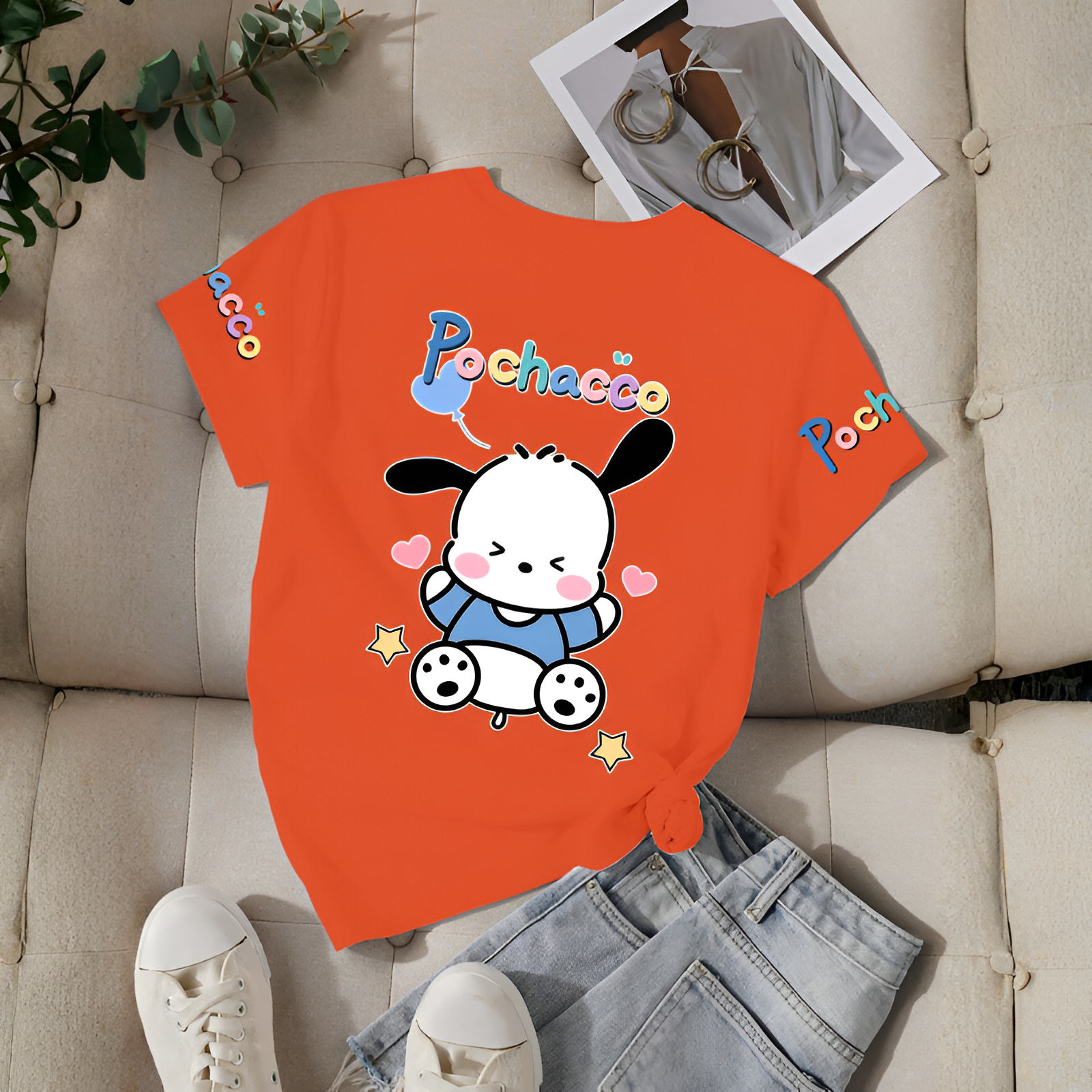 Pochacco Printed Short Sleeve T Shirt