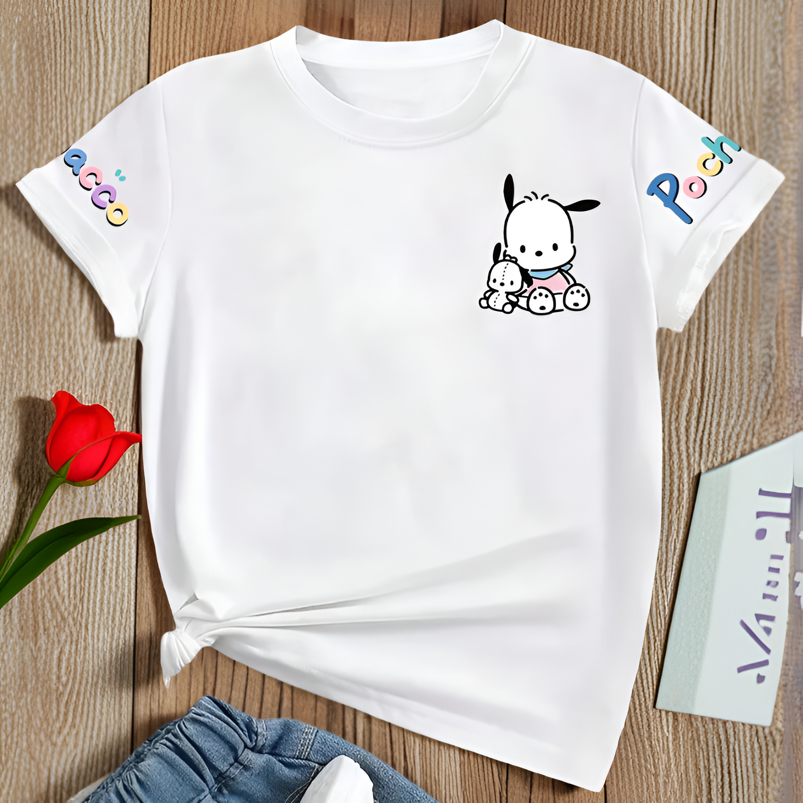 Pochacco Printed Short Sleeved T Shirt