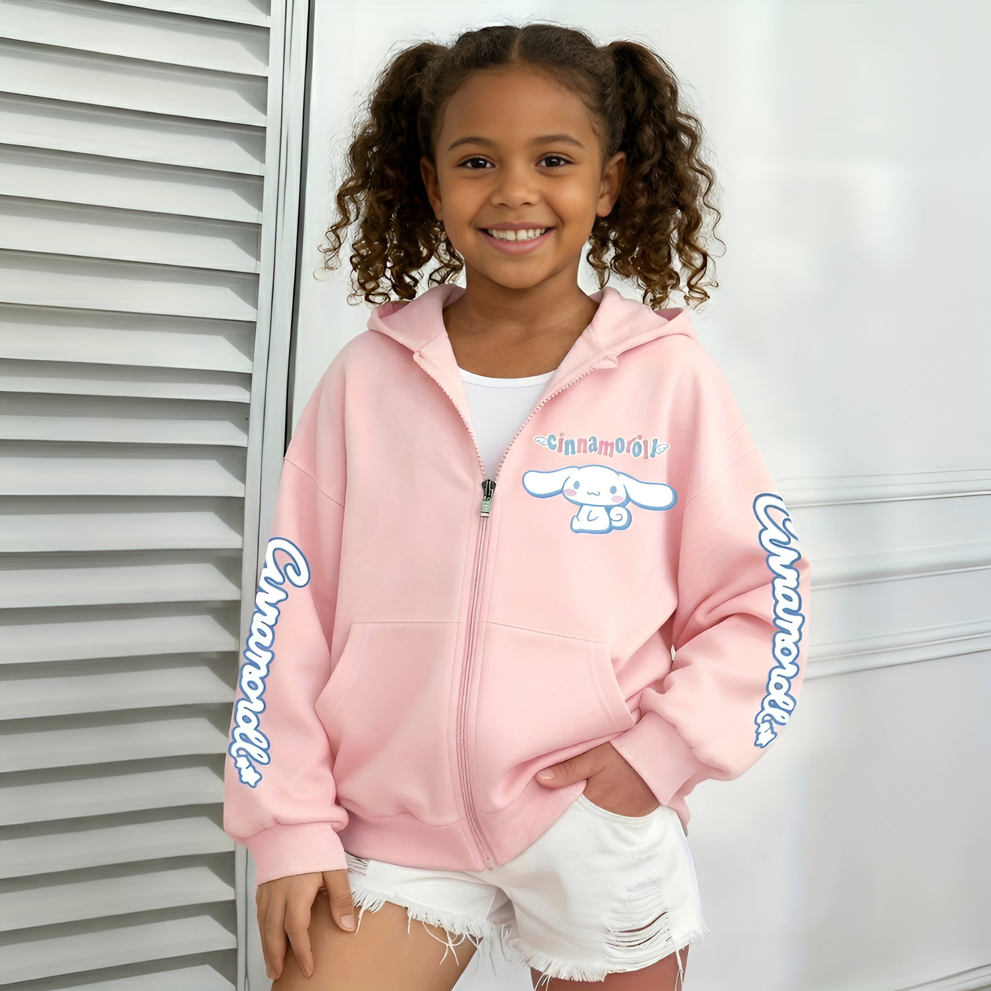 Zippered Hooded Jacket Sweatshirt With Pockets