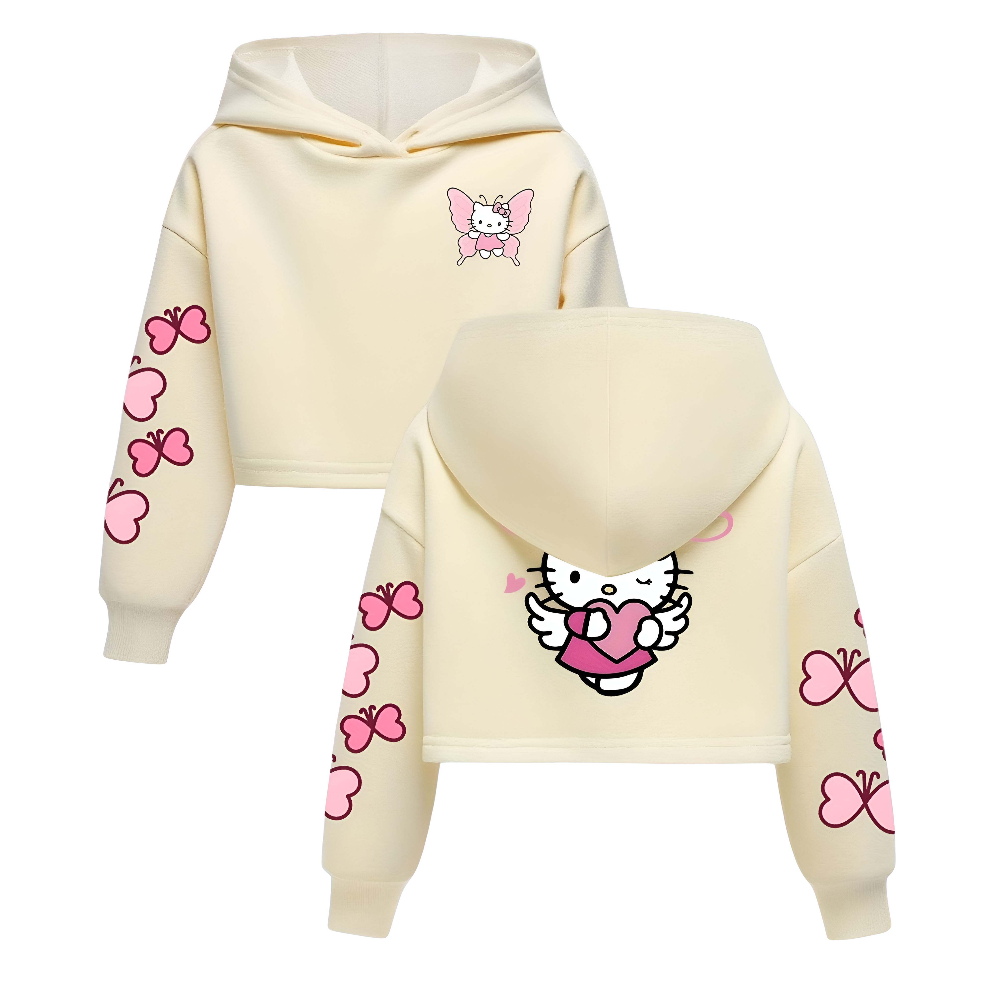 Modern Character Butterfly Urban Aesthetic Kids Hoodie
