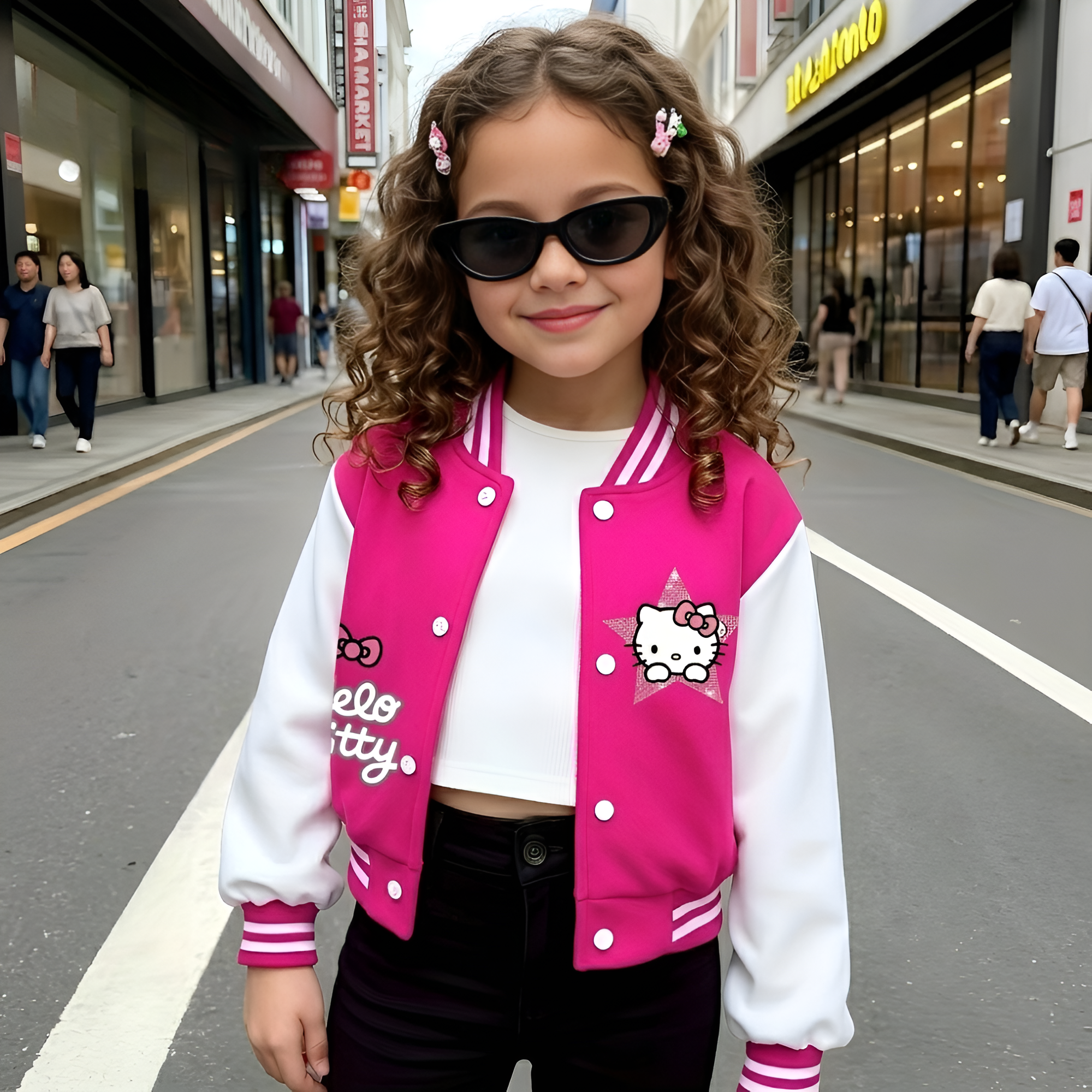 Hello Kitty Themed Lightweight Casual Jacket For Girls 