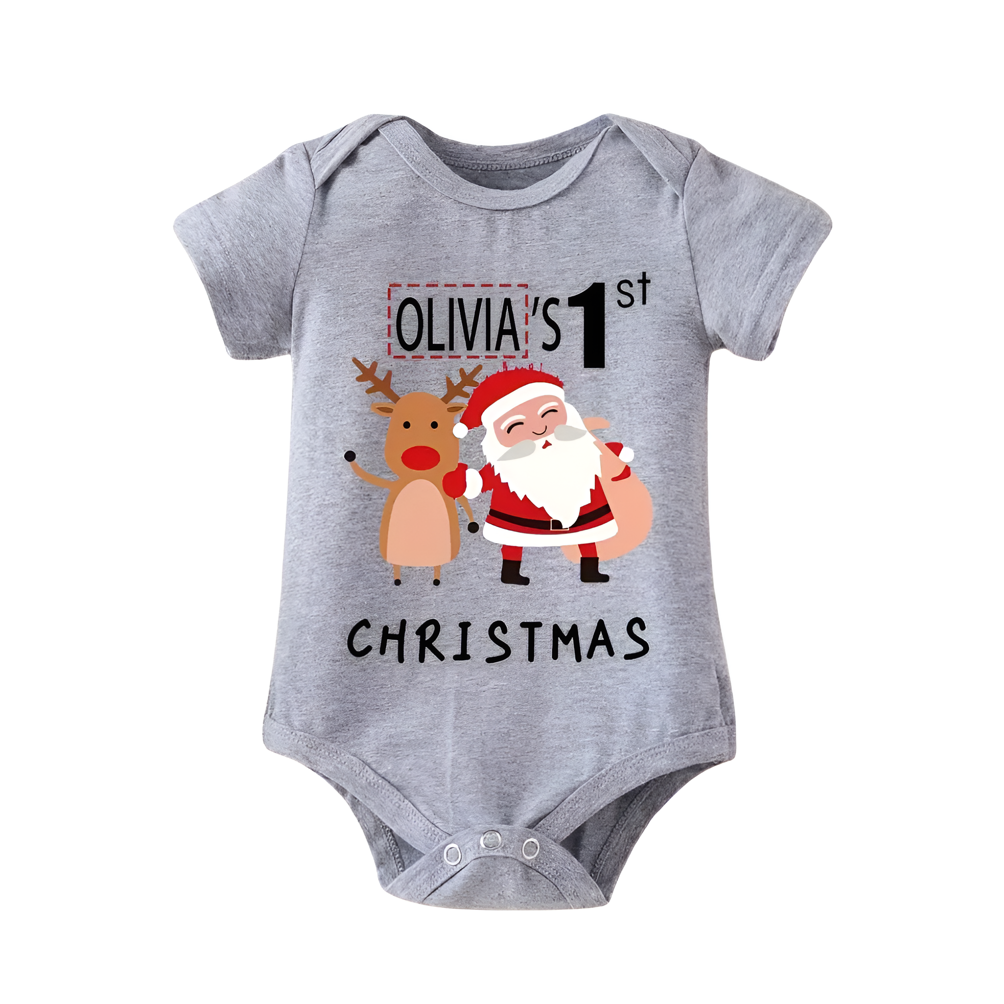  Personalized Name Customization Santa And Reindeer Prints