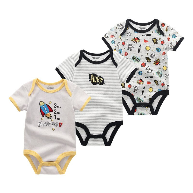 3Pcs Baby Cartoon Clothing Bodysuits-Children Cloth Shop