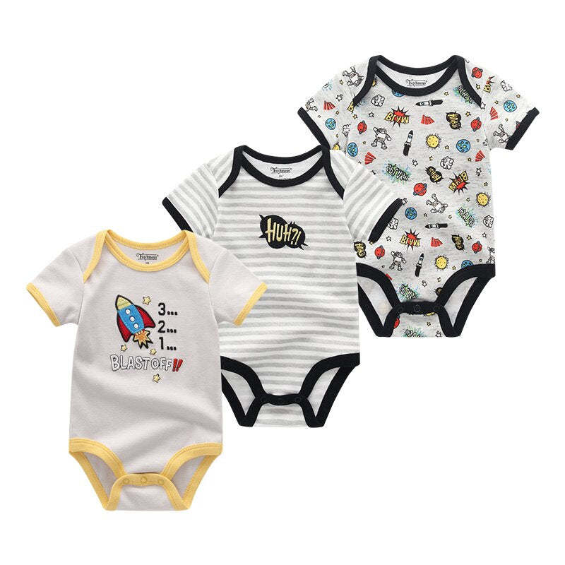 3Pcs Baby Cartoon Clothing Bodysuits-Children Cloth Shop