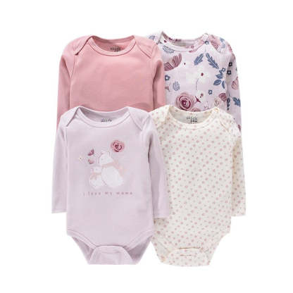 4Pc Newborn Baby Long Sleeve Jumpsuits-Children Cloth Shop