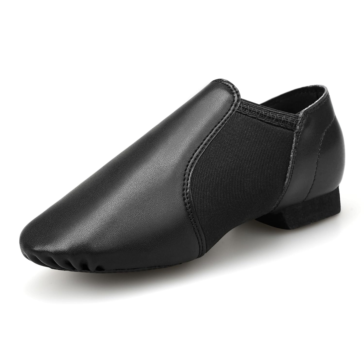 Classic Slip On Jazz Dance Shoes with Elastic Side Panels
