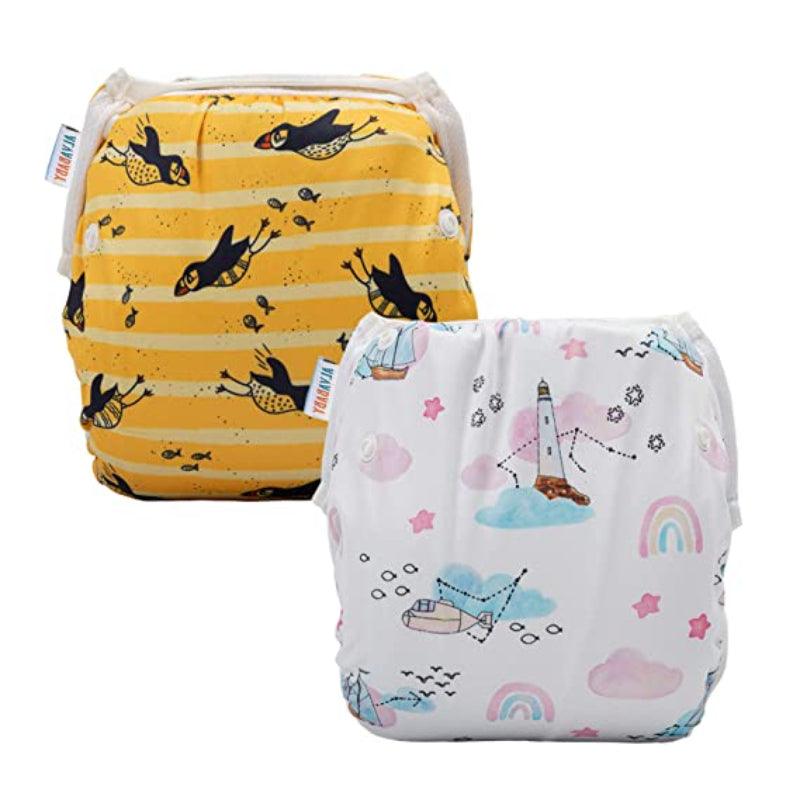 Reusable 2 Pcs Swim Diaper Set for Toddlers with Snap Closures-Children Cloth Shop
