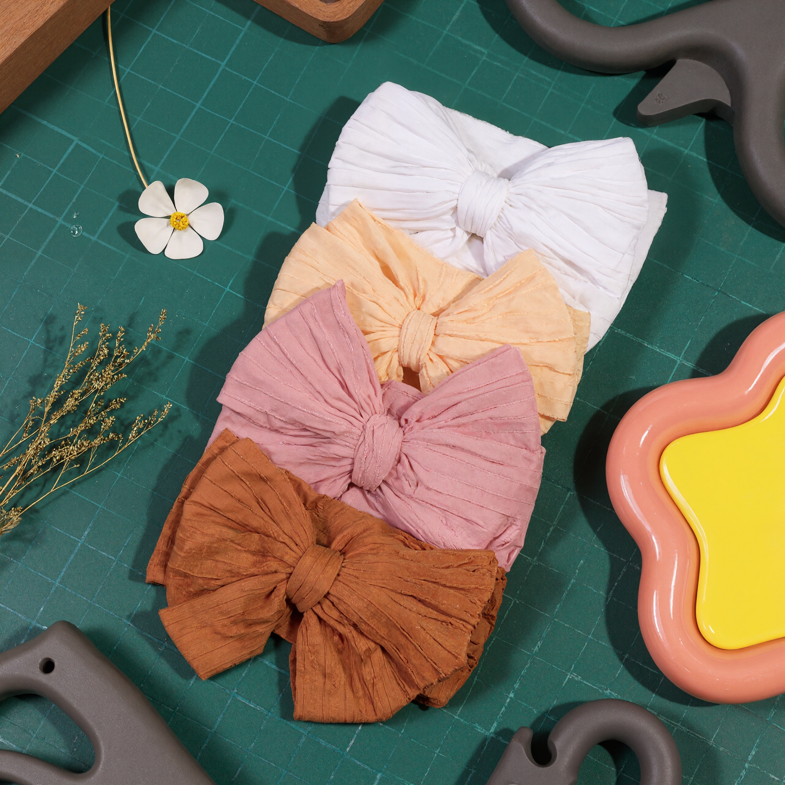 Stretchy Soft Knot Headbands With Hair Bows For Toddlers